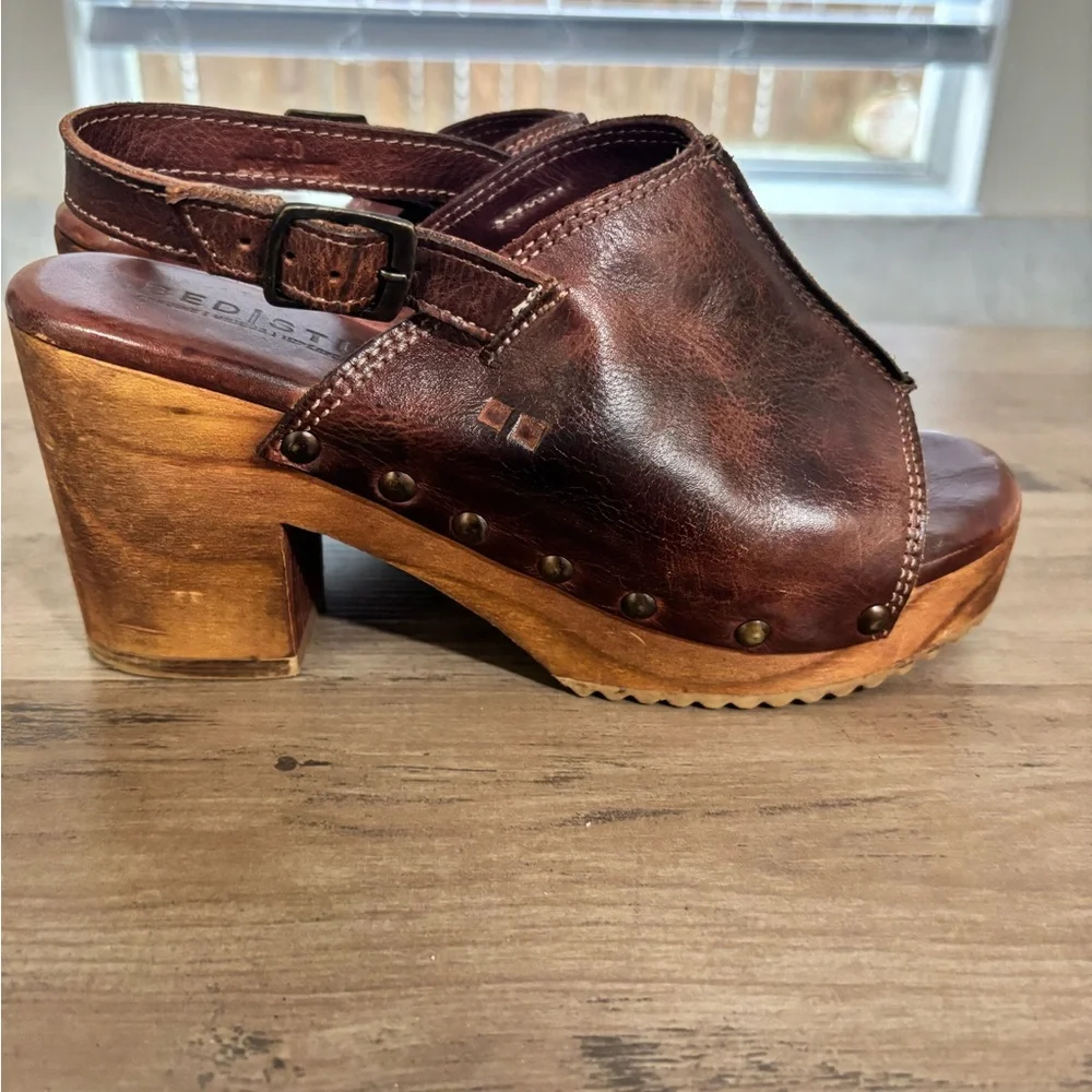 Women’s Bed Stu Marie Brown Leather Mules In Teak - Picture 13 of 16